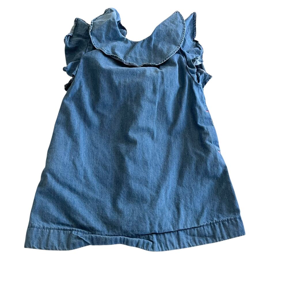 Crewcuts Girls Blue Denim Sleeveless Ruffle Dress size 2
